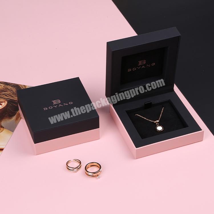 Boyang Square Lid and Base Pink Necklace Earring Bracelet Ring Jewelry Gift Box Packaging