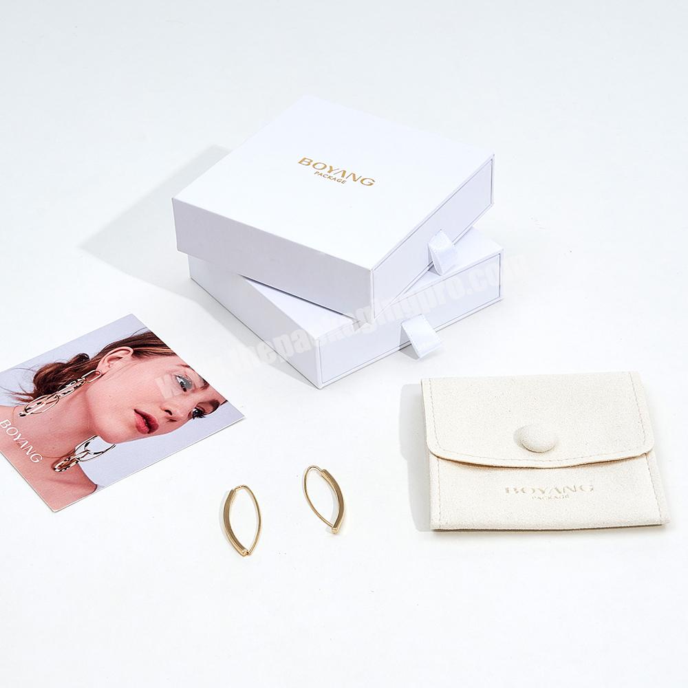 Boyang Wholesale Ring Earring Bracelet Pendant Necklace Packaging Sliding Gift Boxes Paper Custom Drawer Jewelry Box