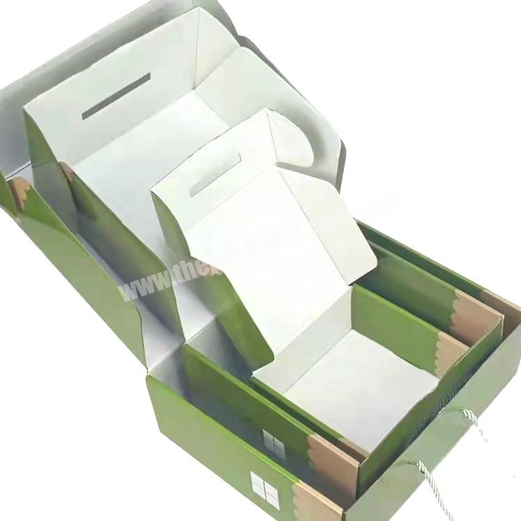 CMYK printing baby garment clothes paper packaging drawer box with handle