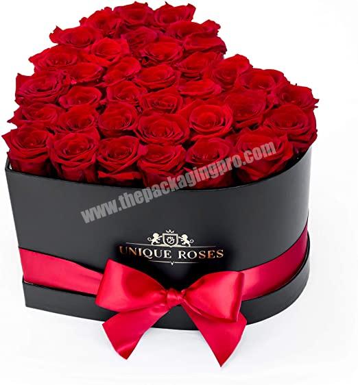 Cheap Custom Waterproof Paper Flower Box Fresh Rose Party Flowers Round Cardboard Packaging Box with Lid