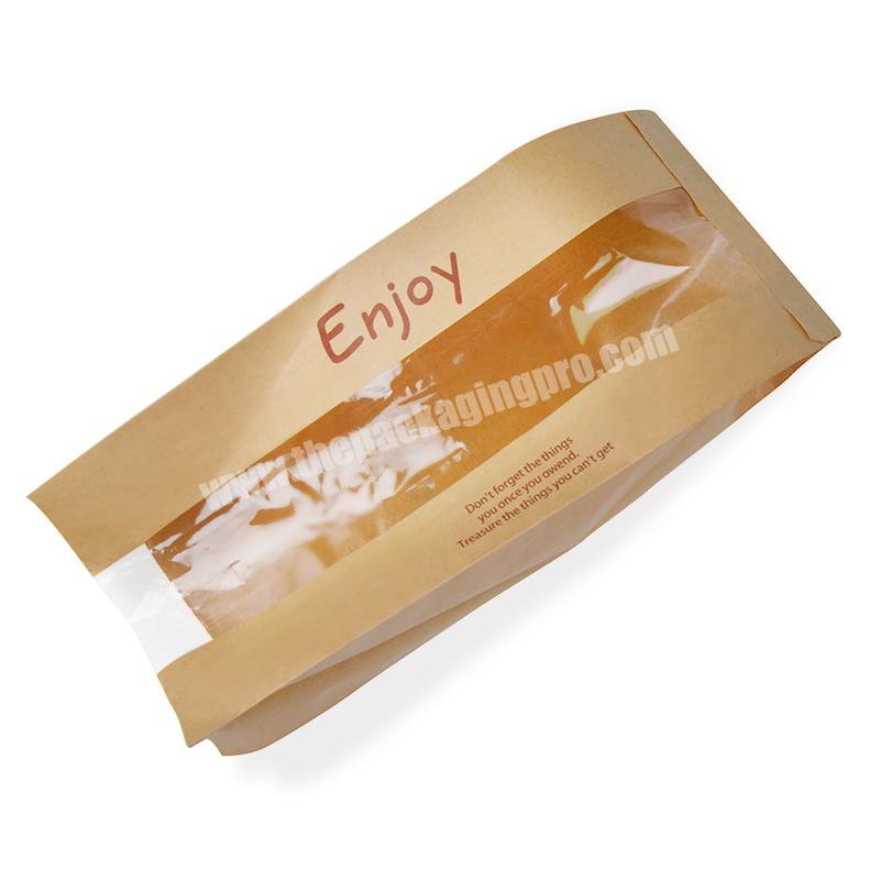 Cheap Price Custom bread Package Kraft Paper Bag With Clear Window