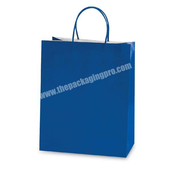 China Factory Price Custom Drawstring Kraft Paper Twisted Handle Shopping Carrier Bag With Logo Printed