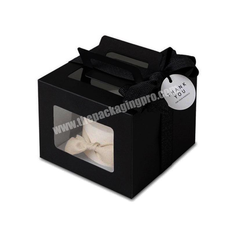 Chinese Factory Cute Beautiful Packages Transparent Customized Cake Box With Handle PVC Windows Food Boxes