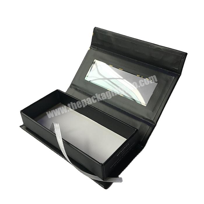 Chinese factories custom black Magnetic Closure False Eyelashes packaging paper box