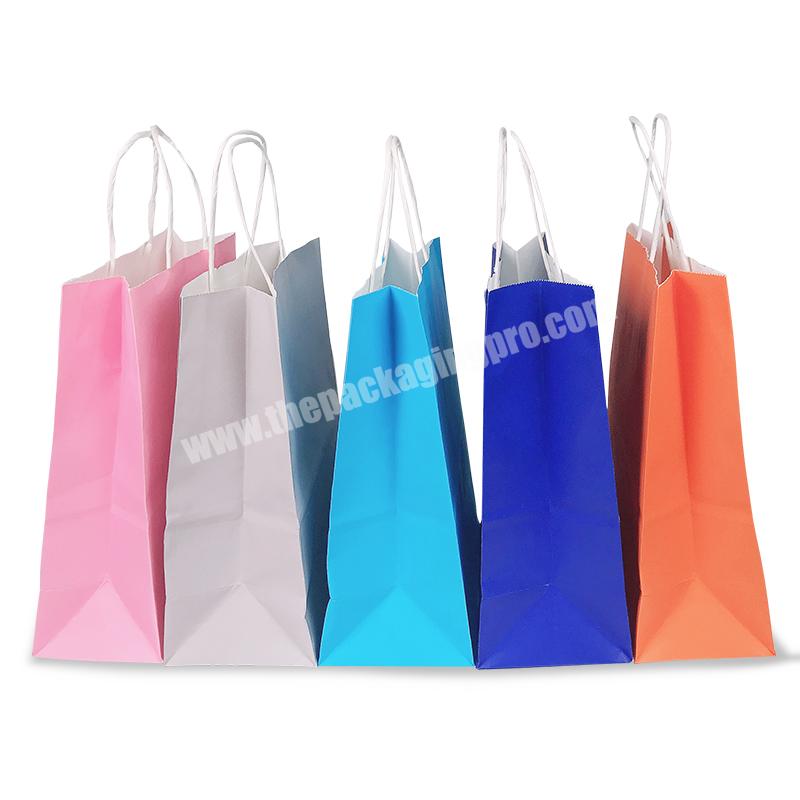 Colorful Customized Design Santa Pattern Kraft Fancy Shopping Gift Paper Bag