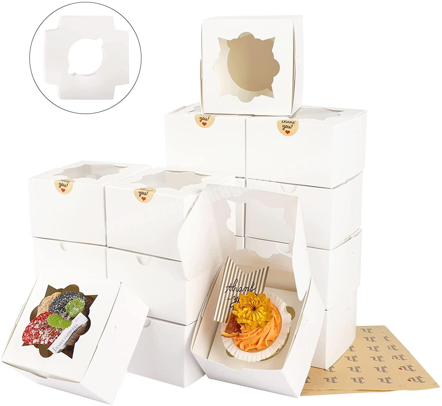 Cookie Boxes With Window Small Bakery Boxes Inches Mini Cake Boxes kraft paper pastry packaging with clear window