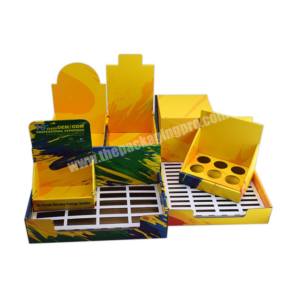 Corrugated Cardboard Cosmetic Countertop Display Box Beauty Jar Lipstick Retailing Packaging Easy Tear Display Racks