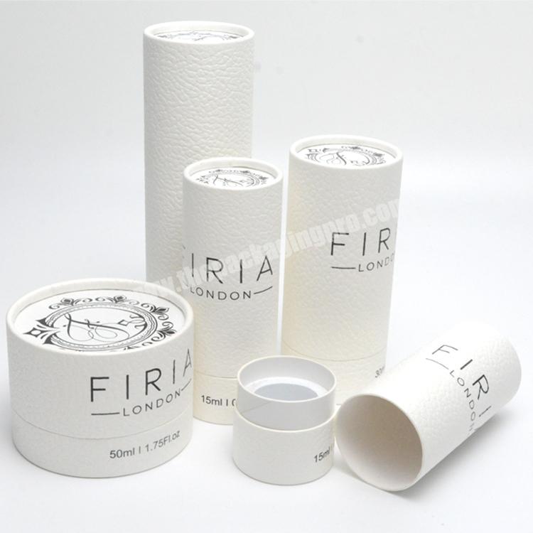 Cosmetic package printing Logo Black Paperboard cylinder Round perfume custom cardboard paper tube packaging