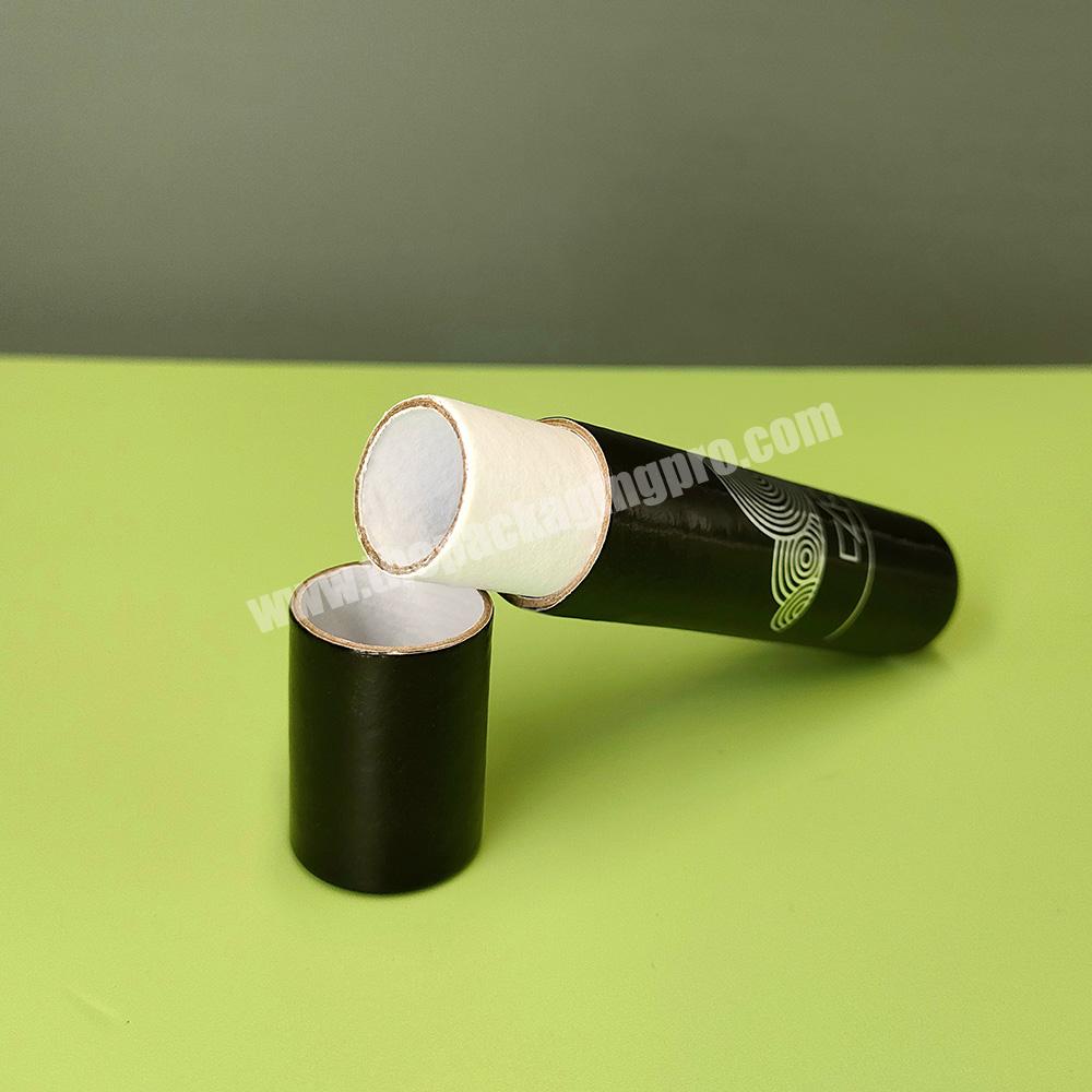 Cosmetic packing printing Logo Black cardboard cylinder small Round perfume custom cardboard paper tube packaging