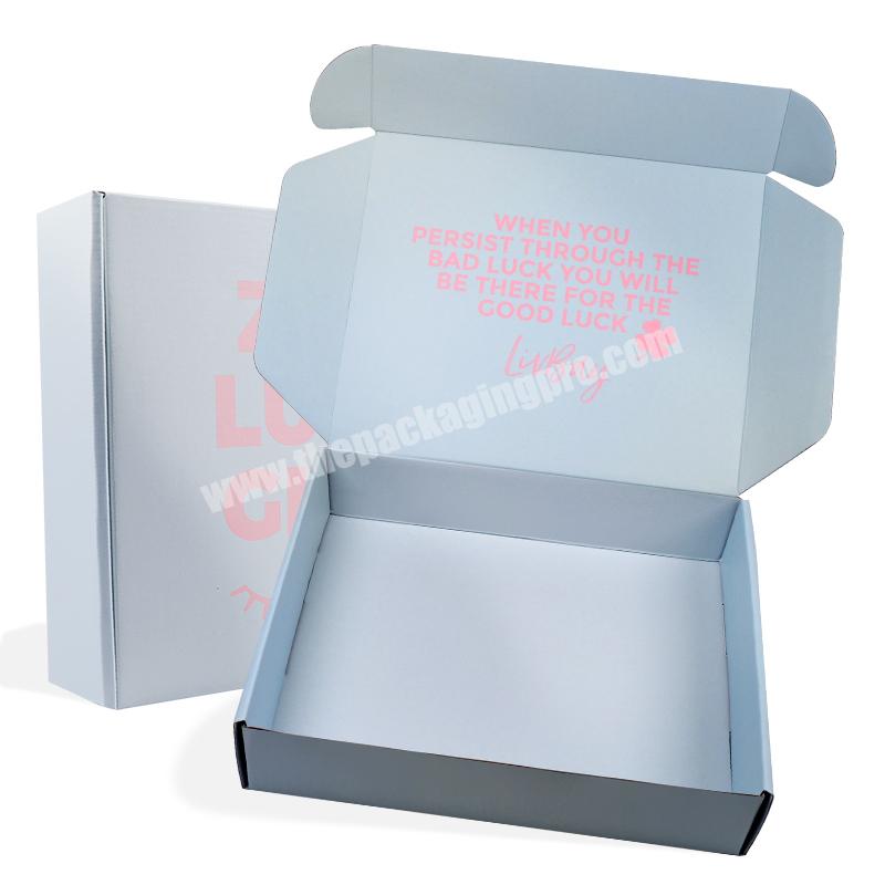 Cosmetic pink corrugated paper box gold foil stamping  own logo printed for make up
