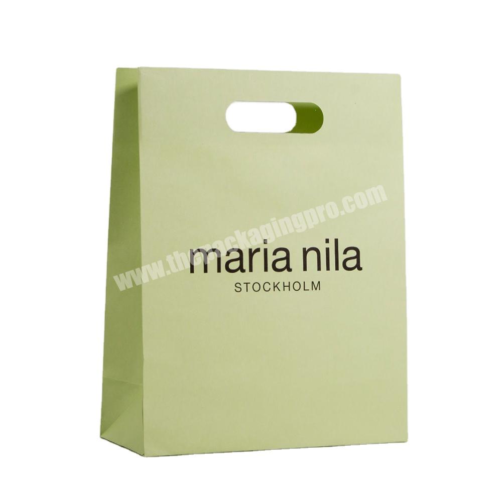 Custom  Logo Luxury Paper Clothing Packaging Gift Shopping Bag Paperbag With Die Cut Handle