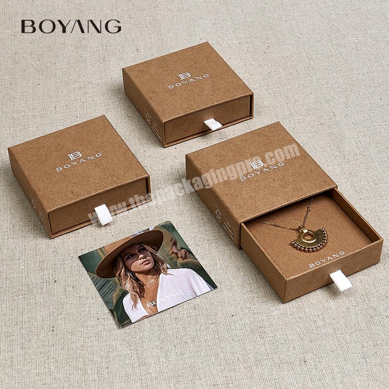 Custom Biodegradable Small Paper Gift Earring Bracelet Necklace Ring Packaging Jewelry Boxes with Logo