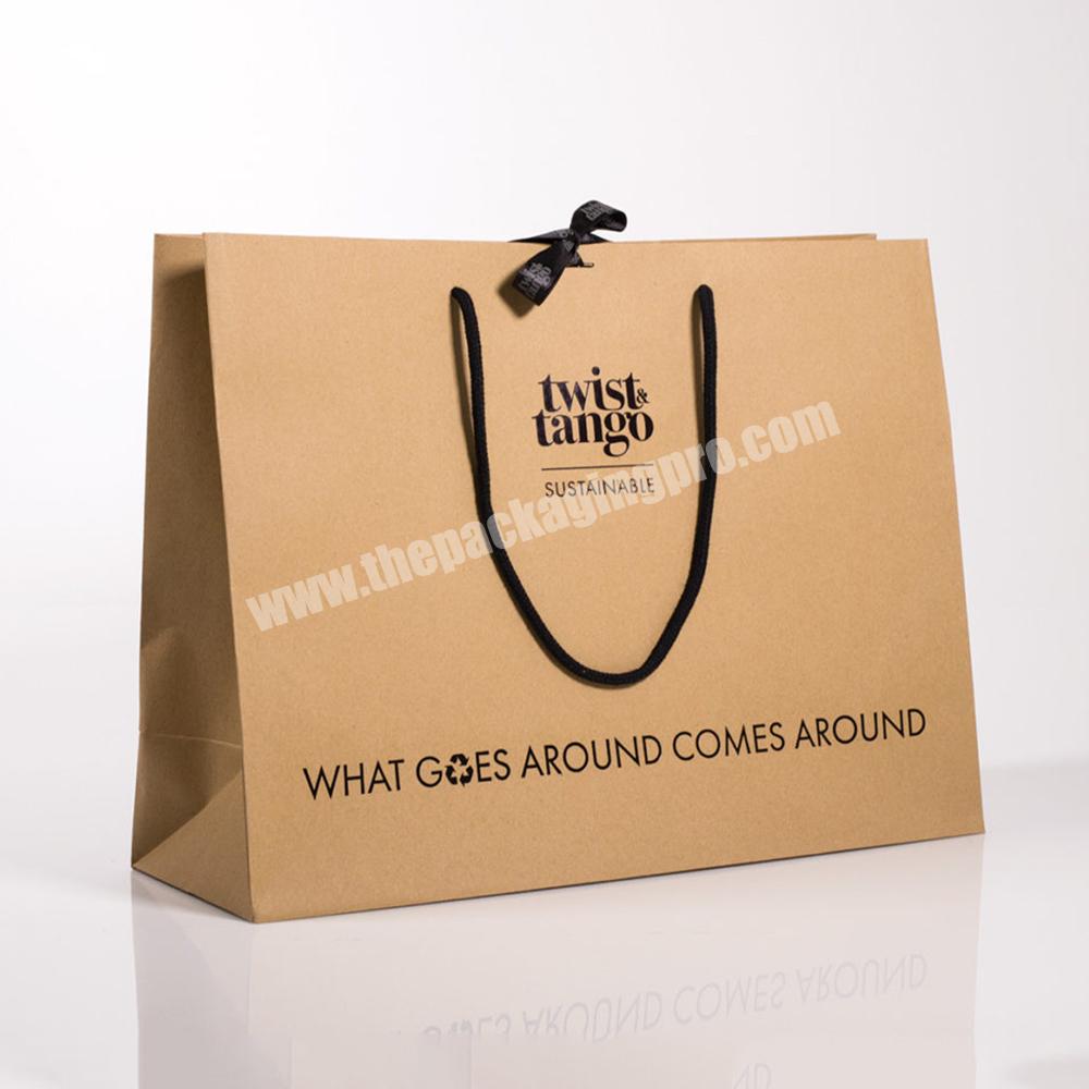 Custom Branded Logo Luxury Kraft Eco Friendly Paper Apparel Packaging Gift Shopping Bag Paperbag