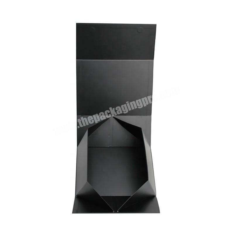 Custom Branding Luxury Magnetic Closure Paper Gift Box Black Cardboard Rectangular Folding Clothing Packaging Boxes
