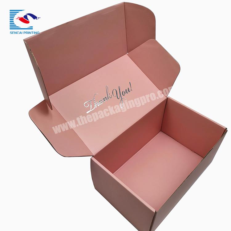 Custom Cheap Price Pink Corrugated Mailer Box With Silver Foiled Logo