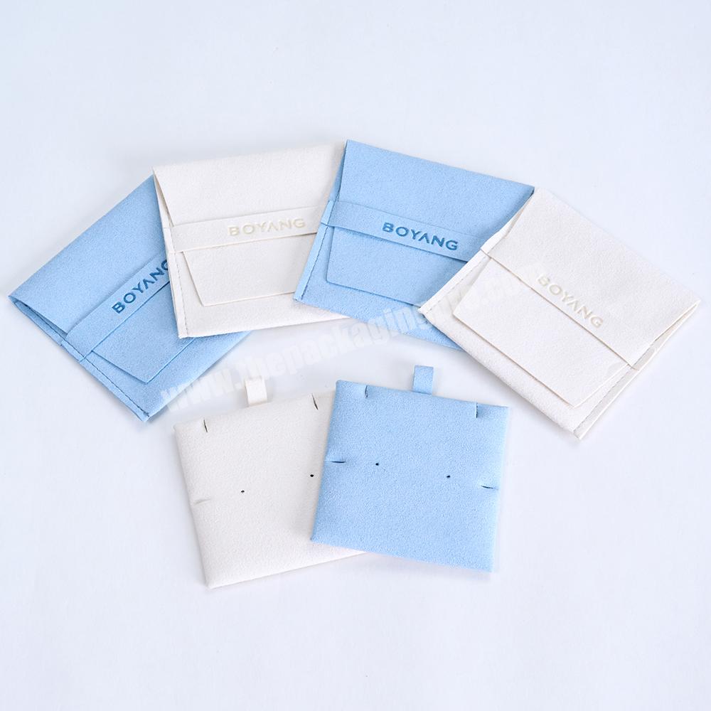 Custom Color Envelope Flap Bag Suede Microfiber Jewelry Pouches