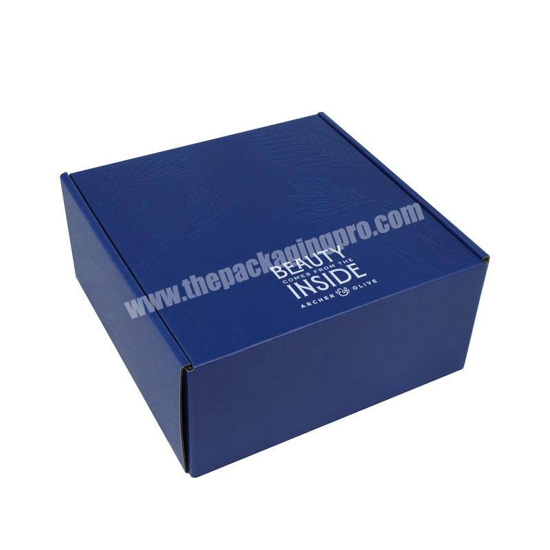 Custom Corrugated Blue Color Paper Packing Mailer box For Subscription Box For Shipping