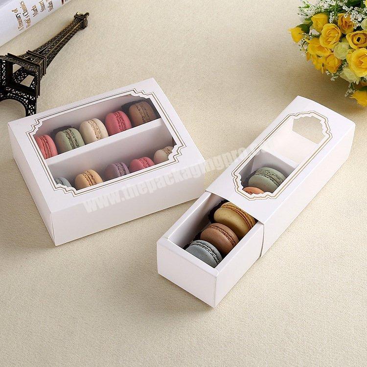 Custom Cutie White Card Paper Macaron Boxes Paper Gift Boxes for Cake Shop