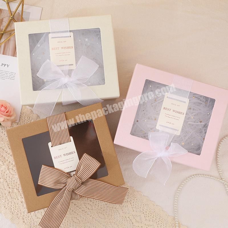 Custom Design Drawer Box Mother's Day Luxury  Gift Rectangle Paper Packaging Box With Ribbon