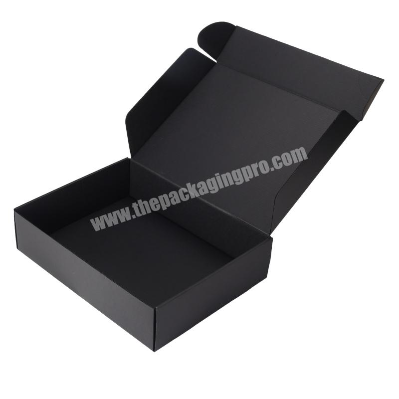 Custom Design Size Eco Friendly Gift Paper Packaging Corrugated Mailer Box Matte Black Corrugated Shipping Boxes