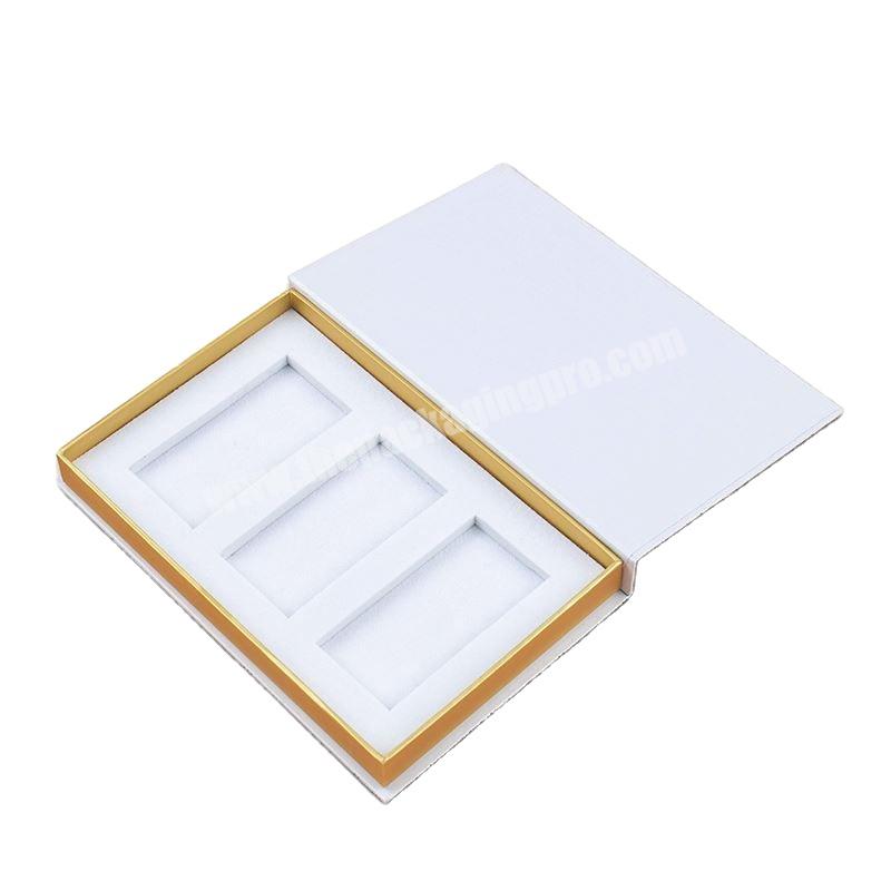Custom Design White Book Shaped Magnetic Empty Hard Cardboard Paper Gift Luxury Perfume Box
