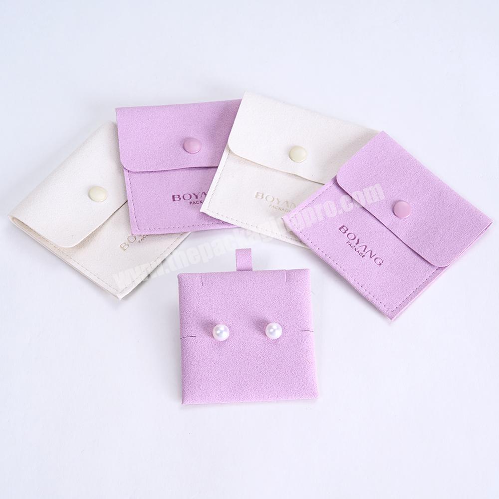 Custom Earring Packaging Bag Small Jewelry Envelope Microfiber Pouch