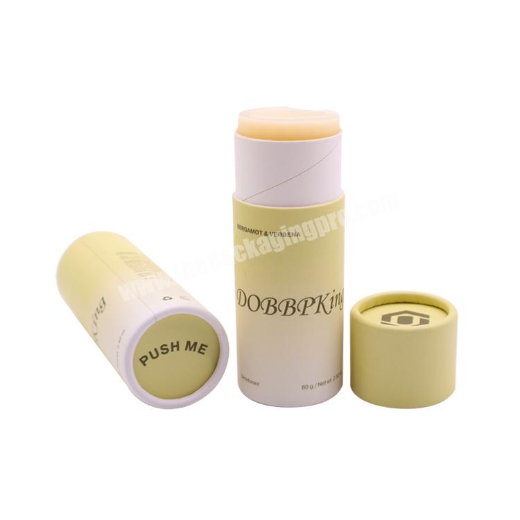 Custom Eco Friendly 0.3oz 0.5oz 1oz 1.5oz 2oz  Cardboard Lip Balm Deodorant Container Push Up Paper Lipstick Tube