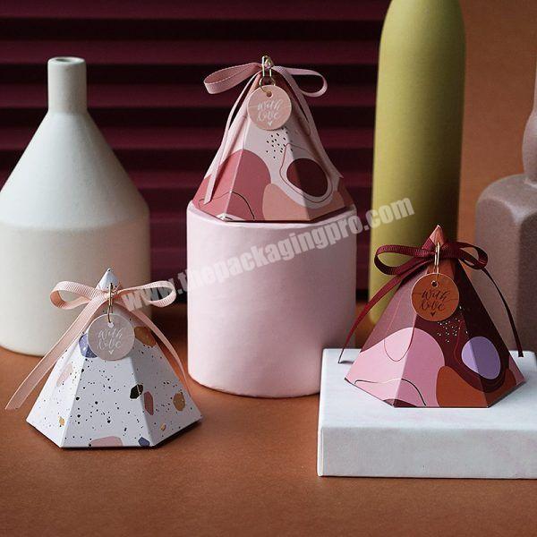 Custom Event Party Supplies Souvenirs Gift Paper Packaging Colorful Cone Wedding Candy Box