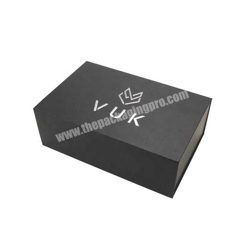 Custom Factory Silver Foil Coating Magnetic Gift Box Garment Clothing Packaging Folding Box