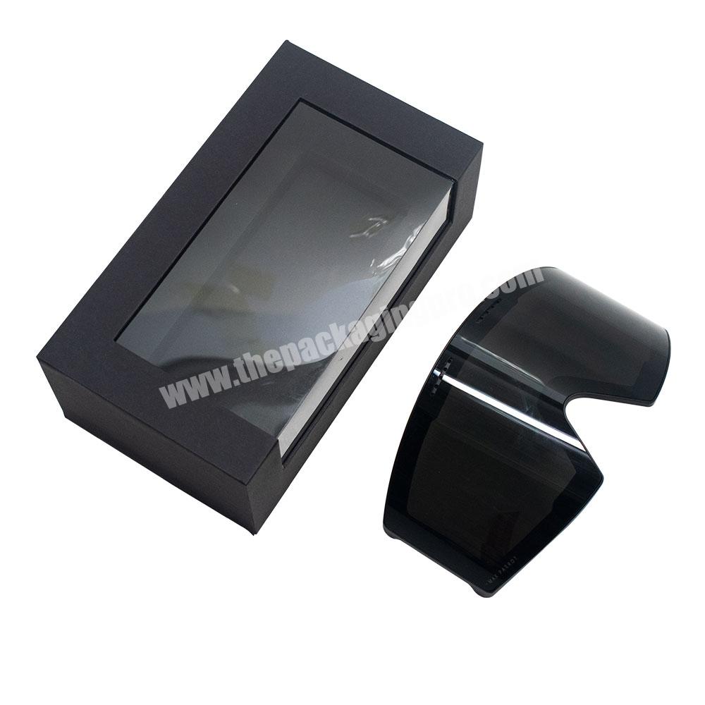 Custom Gift Packaging boxes Recycle Black Craft Paper Box Cardboard For Motorcycle Helmet Visor