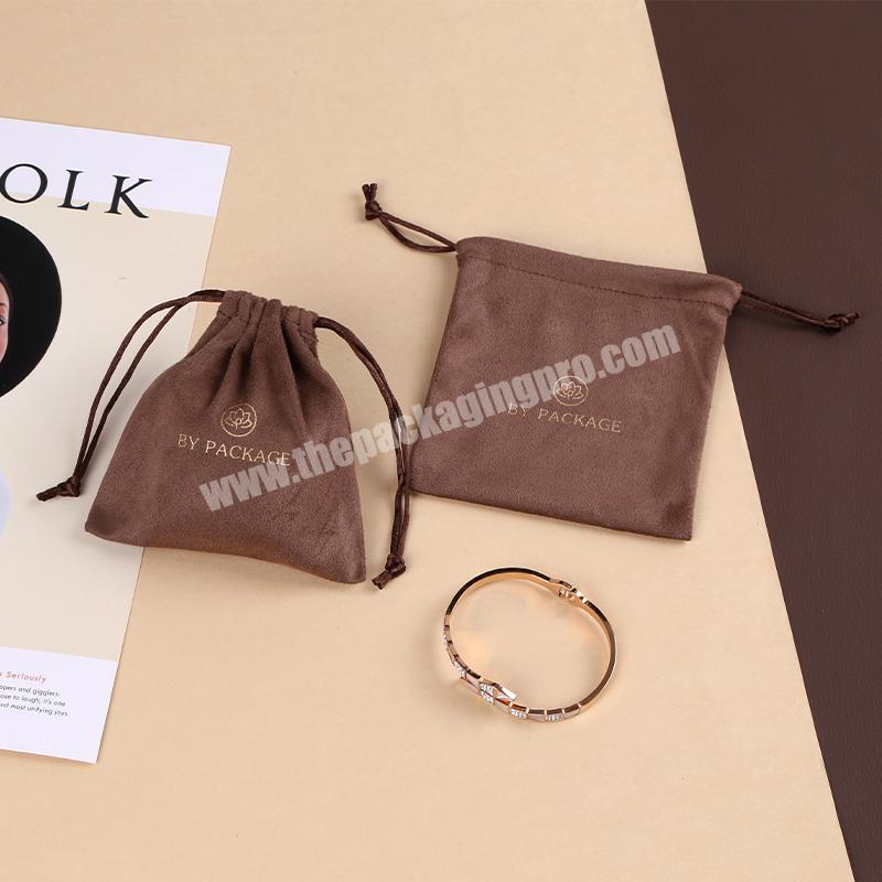 Custom Hot Sell Small Jewellery Packaging Drawstring Suede Jewelry Pouch Bag