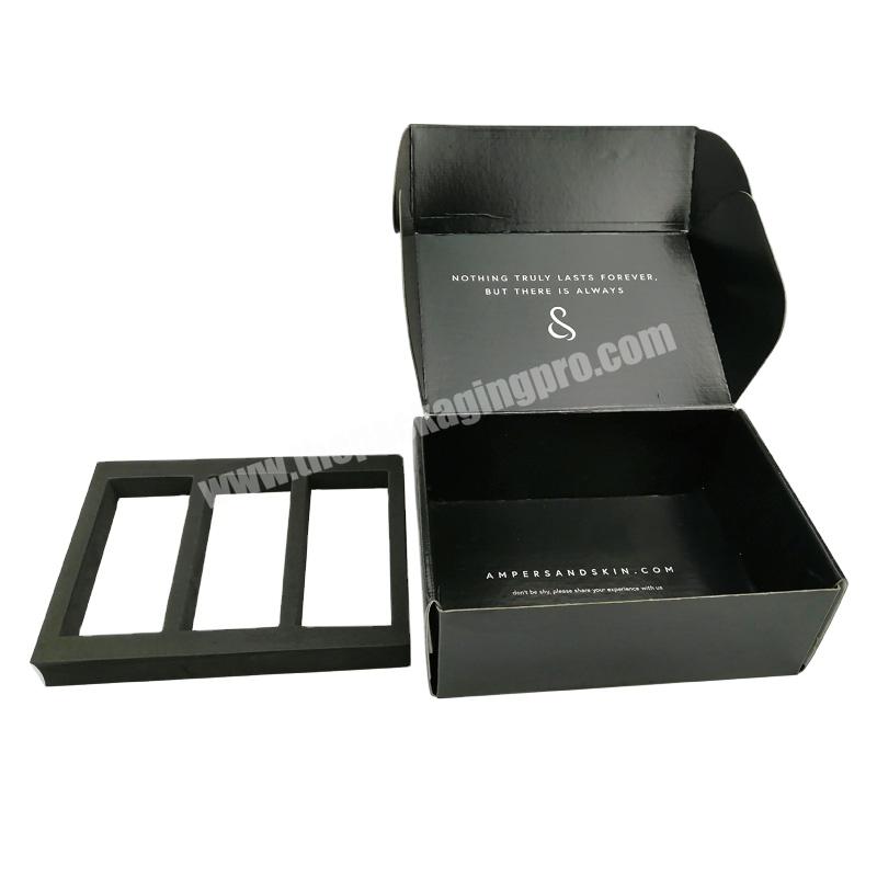 Custom Logo Cardboard Shipping Boxes Black Paper Corrugated Mailing Packaging Boxes For Clothing