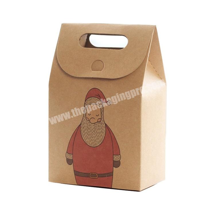 Custom Logo Design Printed Christmas Gift Paper Bag Recycling Paper Shopping Bags With Die Cut Handles