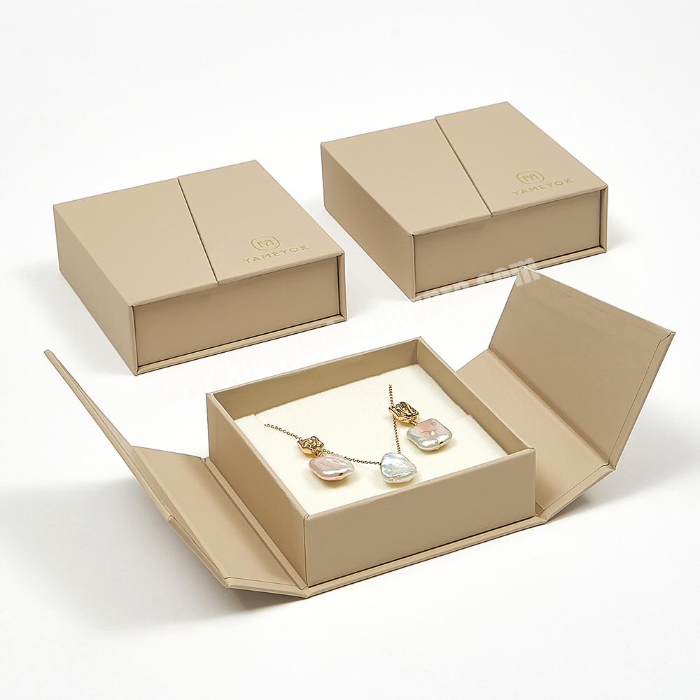 Custom Logo Double Open Door Paper Bracelet Earring Ring Necklace Jewelry Box Packaging
