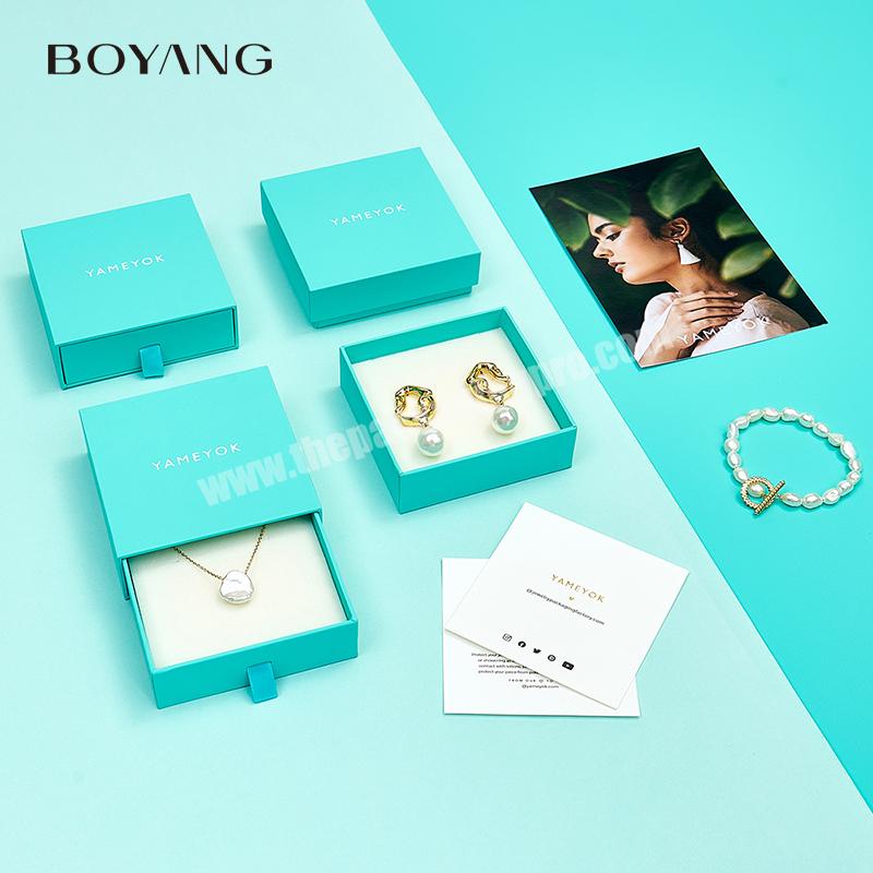 Custom Logo Eco Friendly Small Paper Gift Earring Bracelet Necklace Ring Packaging Jewelry Boxes