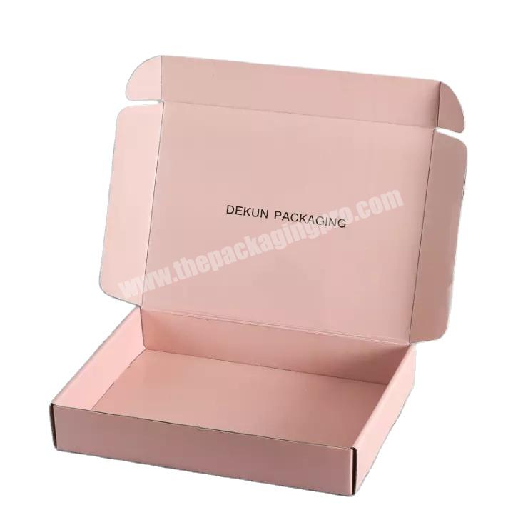 Custom Logo Folding Cardboard Cartons Shipping Mailer Box Pink Apparel Cosmetic Set Mailing Skin Care Corrugated Packaging Box