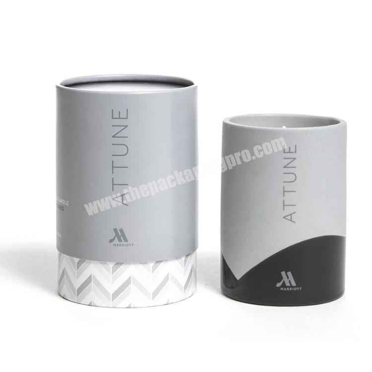 Custom Logo Gray 'Cilinder' Box For Candle Gift  Packaging