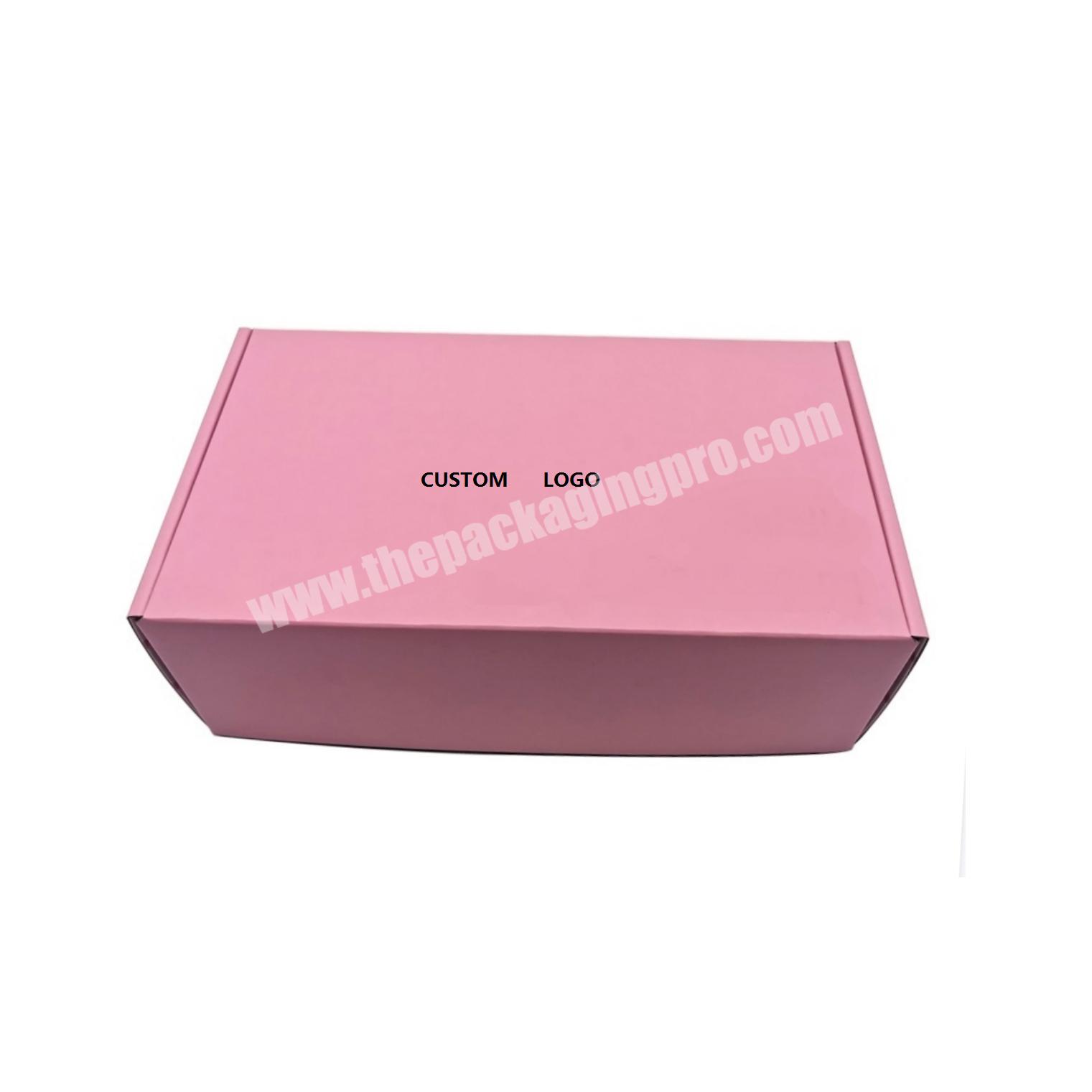 Custom Logo Luxury Rigid Eco Friendly Pink Clothing Mailing Corrugated Cardboard Shipping Box