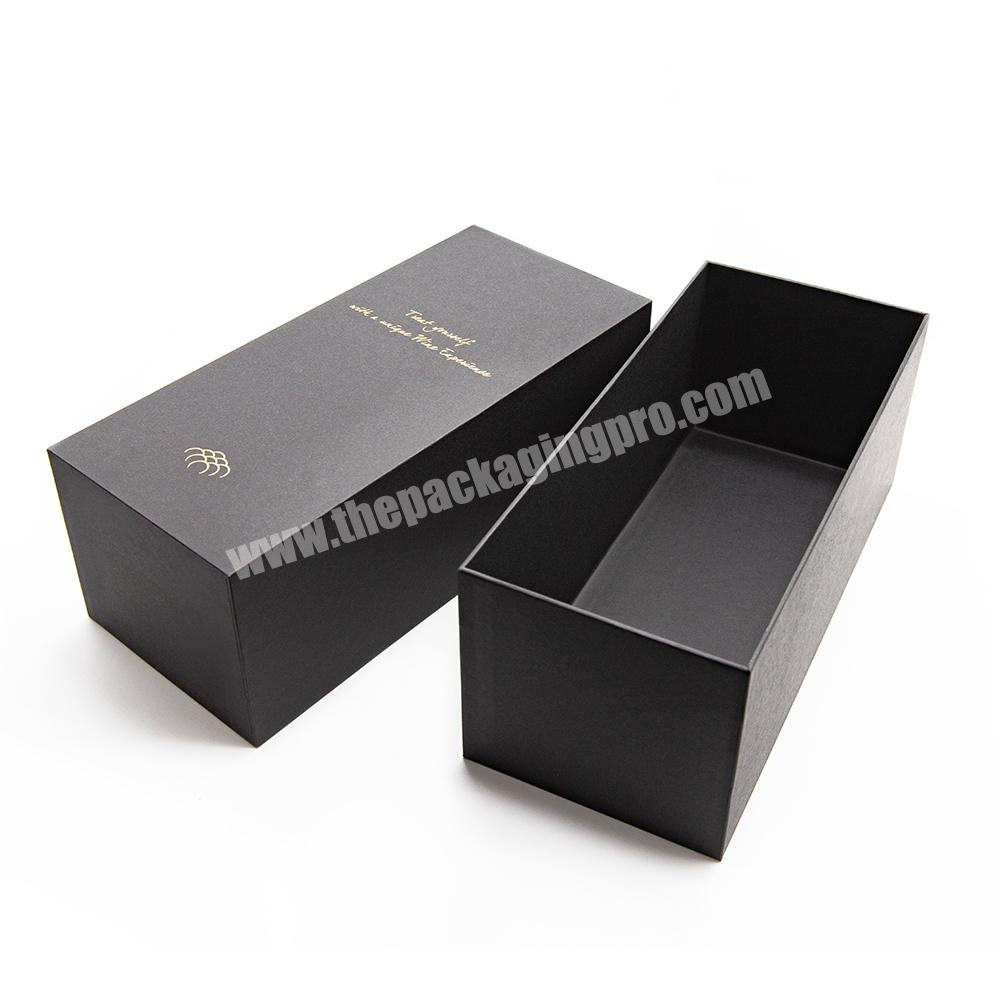 Custom Logo Luxury Wine Bottle Glass Rigid Cardboard Packaging Lid And Base Paper Gift Box