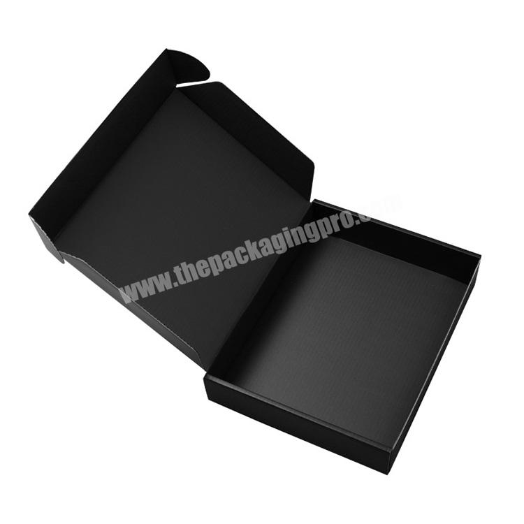 Custom Logo Matte Corrugated Cardboard Gift Package Paper Box Black Shipping Boxes For Clothing