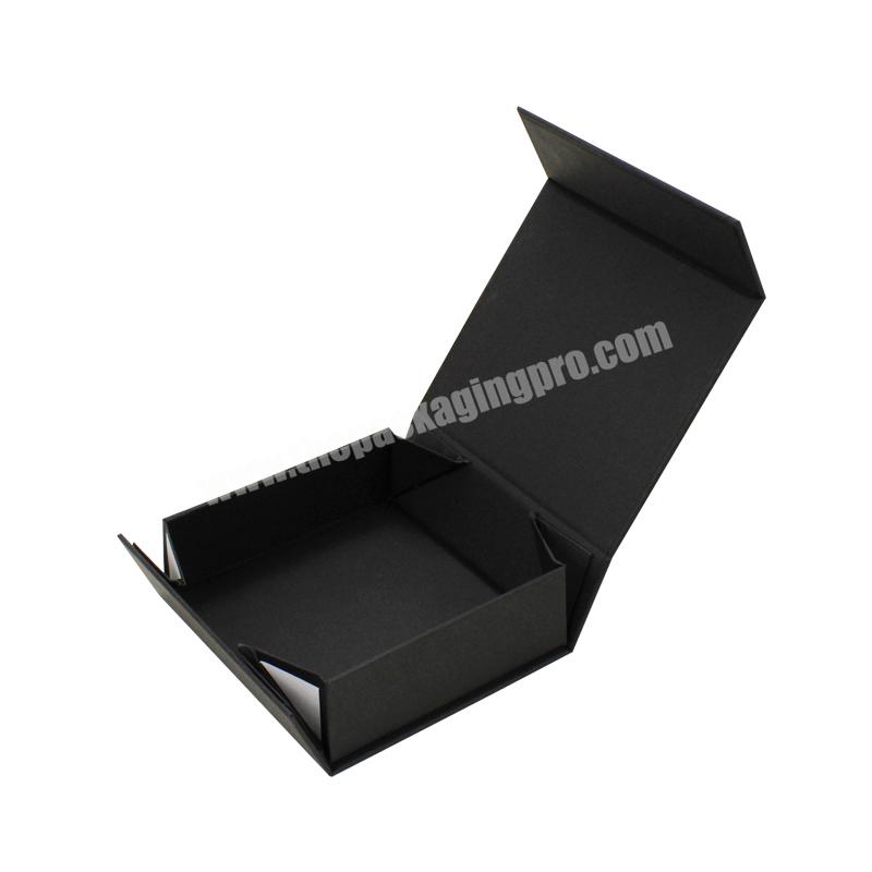 Custom Logo Matte Rigid Black Gift Box Magnetic Closure Cardboard Paper Box Folding box For Garments Clothing