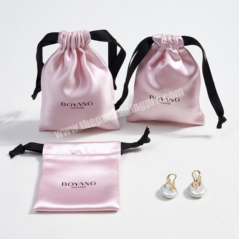 Custom Logo Multifunction Jewelry Bag Packaging Drawstring Satin Jewelry Pouch Bag