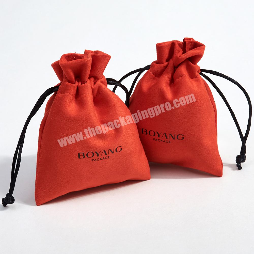 Custom Logo Multifunction Velvet Suede Jewelry Bag Packaging Jewelry Drawstring Pouch