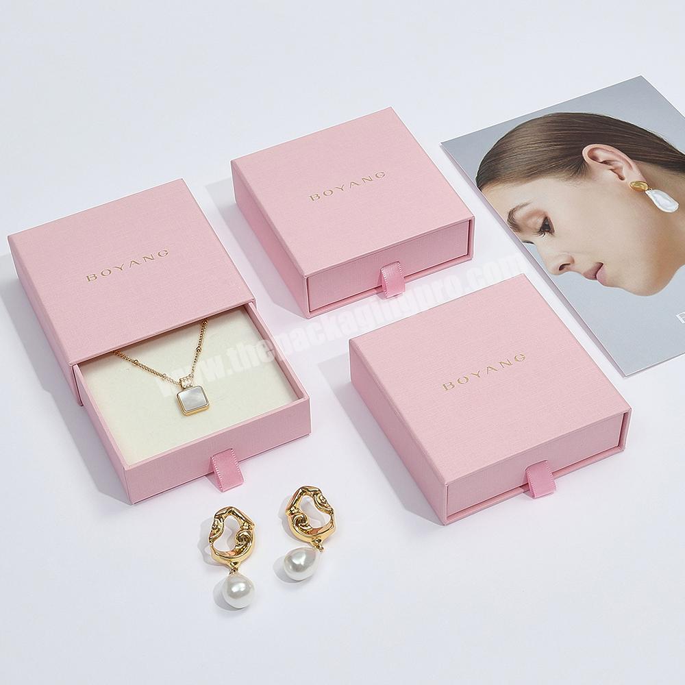 Custom Logo New Arrival Paper Drawer Jewelry Necklace Earring Packaging Box