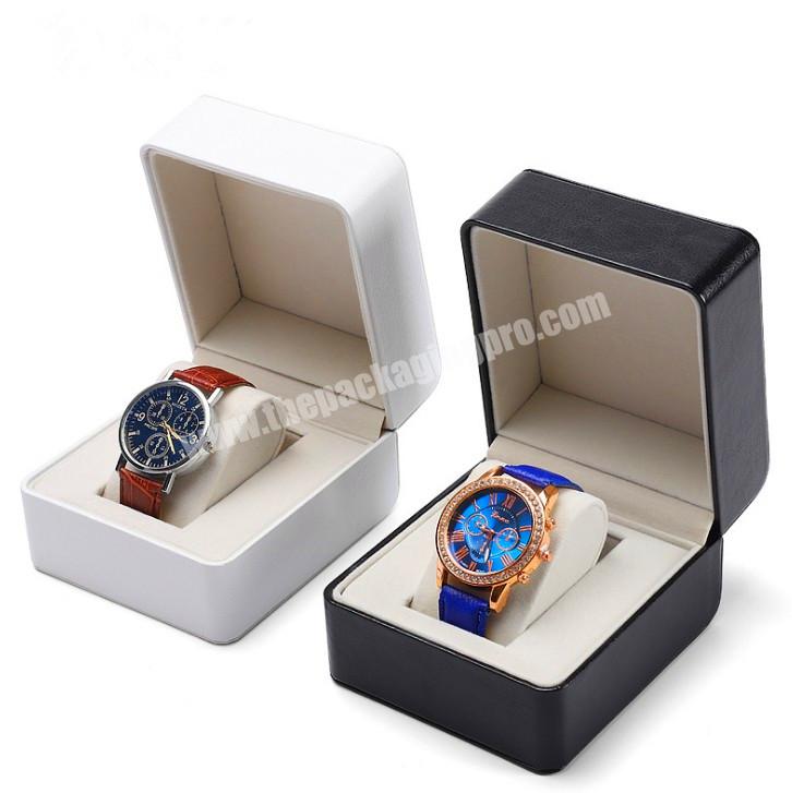 Custom Logo OEM Watch Box Modern Luxury Single PU Leather Wrist Watch Box Packaging For Gift