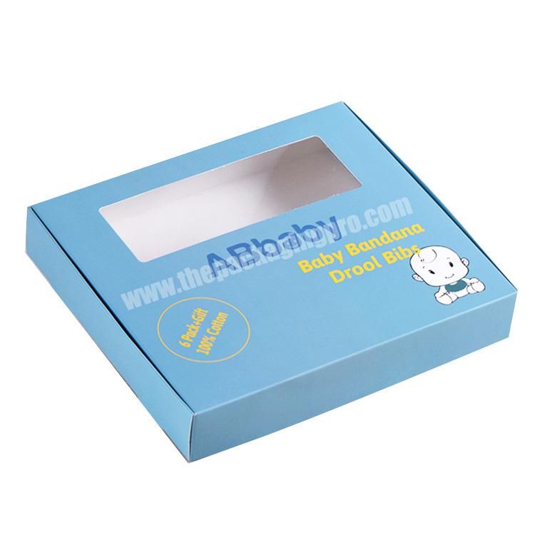 Custom Logo Paper Boxes Baby Clothes Swaddle Blankets Packaging Box With Clear Window