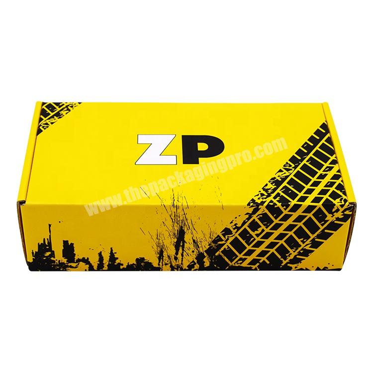 Custom Logo Paper Cardboard Packaging Hard Corrugated Yellow Paper Shipping Mailing Box