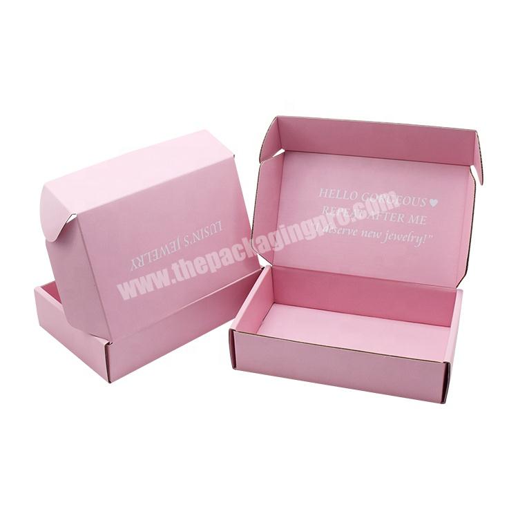 Custom Logo Personalized Corrugated Shipping Box Mailer Box Eco Friendly 9x6x2 Small Pink Eyelash Watch Jewelry Shipping Box
