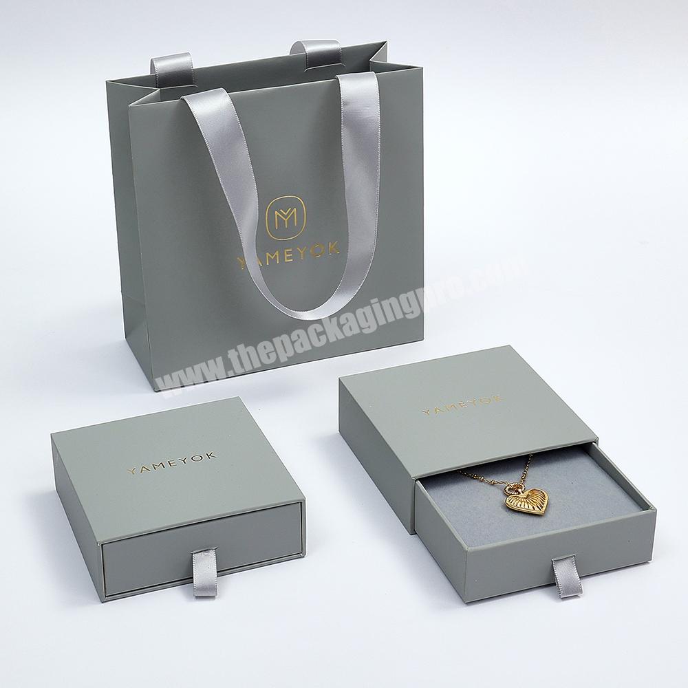 Custom Logo Printed Drawer Jewelry Box Ring Earring Pendant Necklace Bracelet Gift Box Packaging