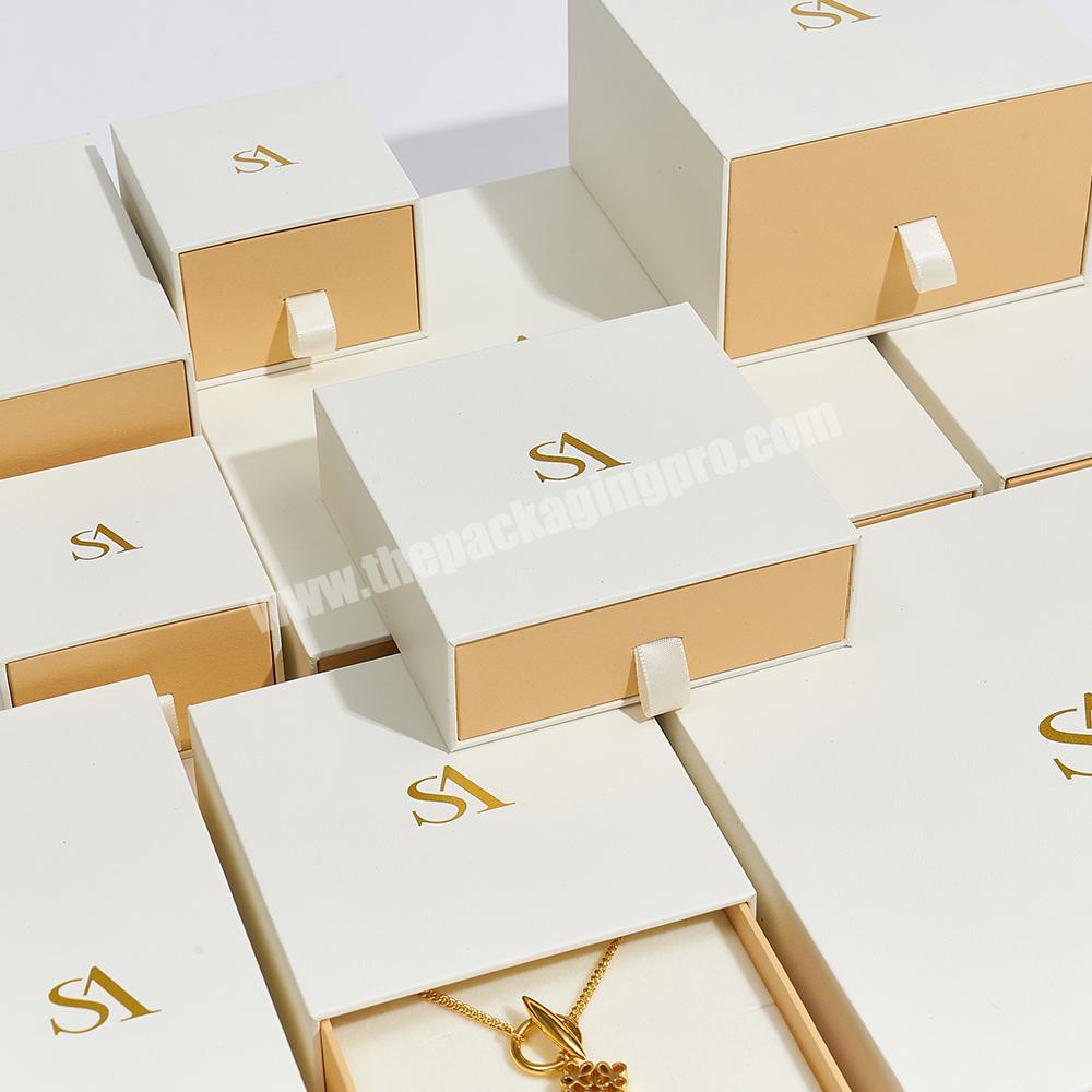 Custom Logo Printed Gift Packaging Paper Drawer Jewelry Packaging Boxes Set